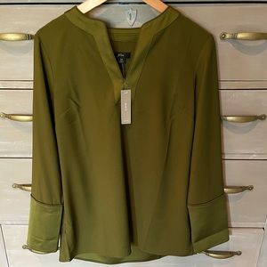 J Crew Olive Green Tunic Blouse NWT- XS size